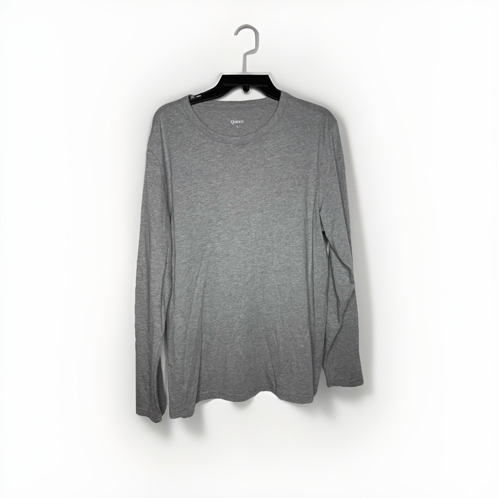Quince Men's Heather Grey Cotton Modal Long‎ Sleeve Tee Sz Large